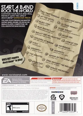 Rock Band - Metal Track Pack box cover back
